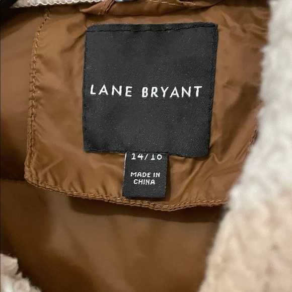 LANE BRYANT UGC Women’s Size 14/16 Brown Cream Puffer Jacket with Pink Accents - Picture 6 of 15